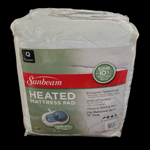 Sunbeam Bedding Sunbeam Queen Size Electric Heated Mattress Pad W
